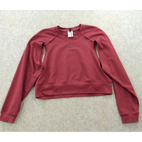 adidas Tops - Adidas Sweatshirt Womens Large Red Performance Power Aero Ready Crop Cover Up